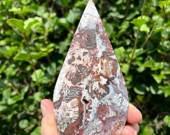 Mexican Crazy Agate Flame | Red Mexican Crazy Agate | Mexican Lace Agate Free Form