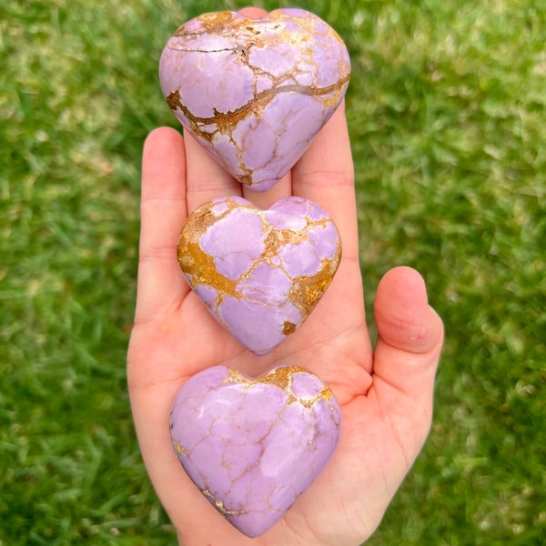 RARE Phosphosiderite Puffy Hearts from Peru - Polished - Grade AA Quality (Choose size)