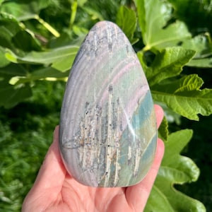 Pastel Ocean Jasper Free Form | Purple Green Ocean Jasper