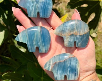 Blue Onyx Mini Bears | Crystal Bear Carvings