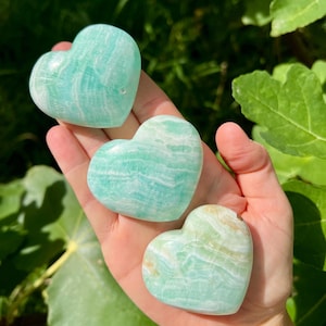 Caribbean Calcite Hearts | Caribbean Calcite Crystal Heart Carvings