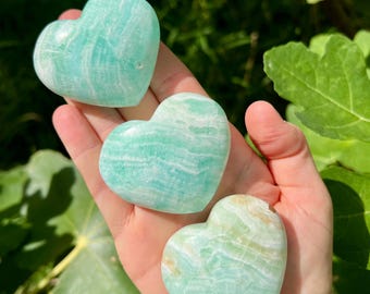 Caribbean Calcite Hearts | Caribbean Calcite Crystal Heart Carvings