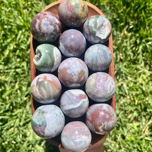 Pastel Ocean Jasper Mini Spheres - Polished (Choose Size)