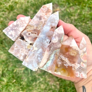 Druzy Pink Amethyst/Flower Agate Points - Polished (You Choose)