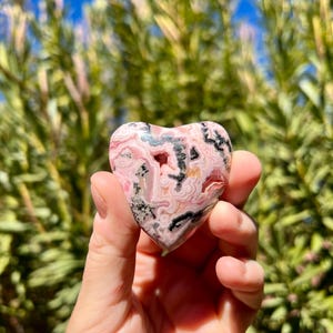 Druzy Rhodochrosite Heart with Pyrite | Grade A Quality