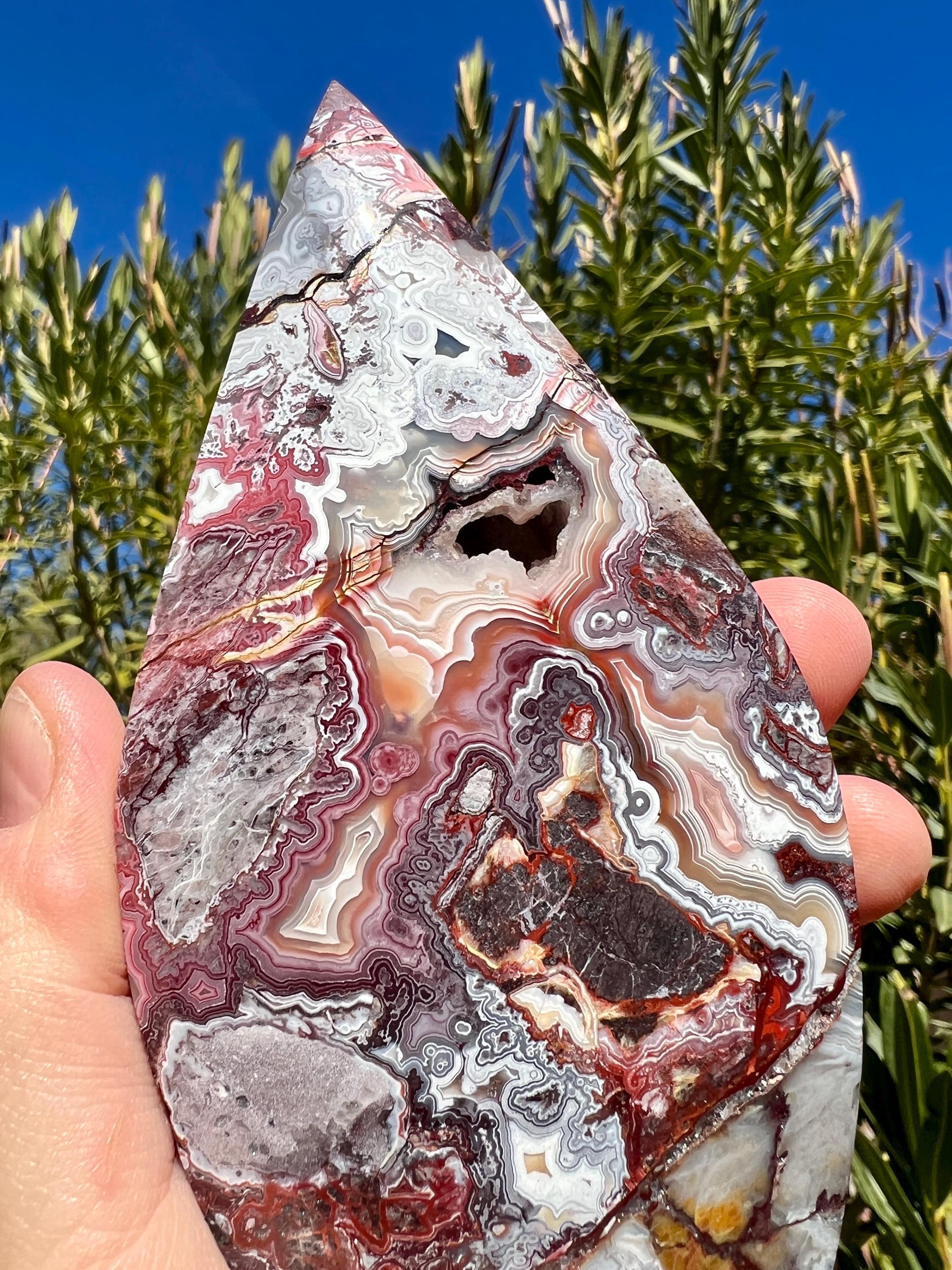 Mexican Crazy Agate Flame | Druzy Mexican Crazy Agate | Mexican