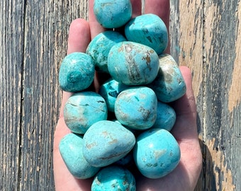 Peruvian Turquoise Tumbled Stones - Excellent Quality (One Piece)
