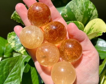 Minibolletjes honingcalciet | Gepolijst | Optische calciet (kleur kiezen)