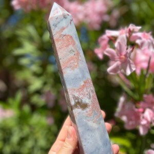 XL Pink & Blue Ocean Jasper Tower | Pastel Ocean Jasper Tower