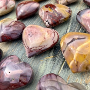 Mookaite Jasper Puffy Hearts - HQ - Polished (You Choose)