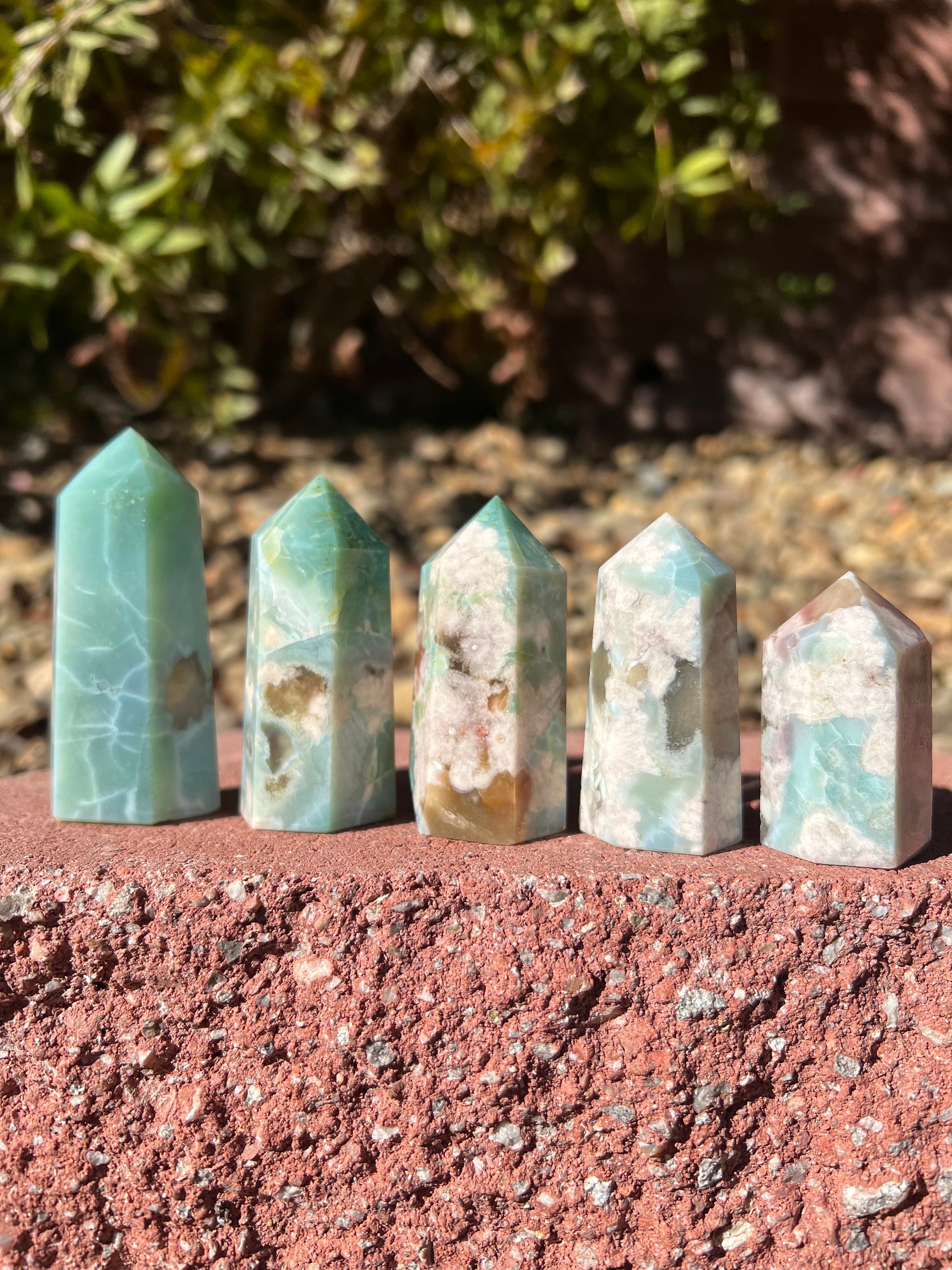 RARE Green Flower Agate Point - Polished (you Choose) - Etsy