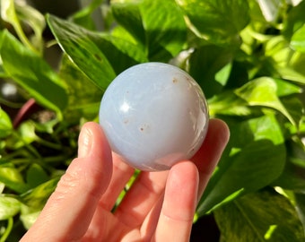 Soothing Blue Chalcedony Sphere | Polished | Excellent Quality