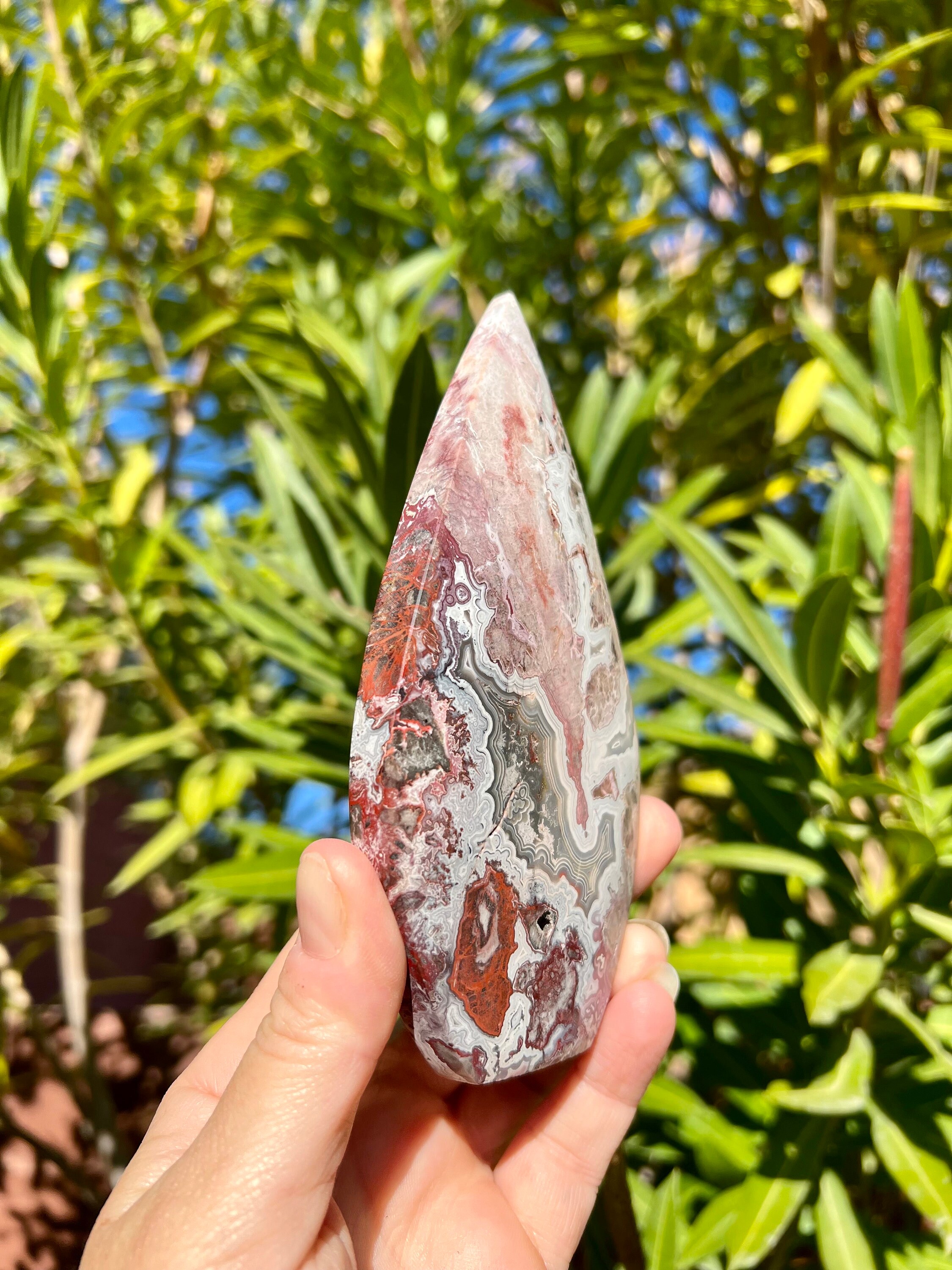 ピンク メキシカン クレイジー アゲート フリーフォーム/フレーム