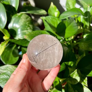 Black Rutile in Quartz Sphere | Rutilated Quartz | Grade A Quality