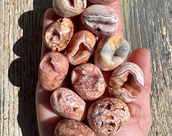Druzy Crazy Lace Agate Tumbled Stones from Indonesia - Polished