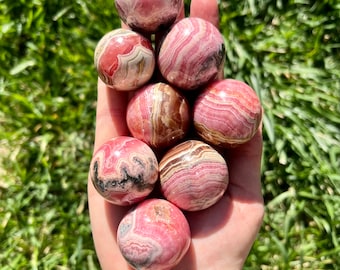 Rhodochrosite Mini Spheres from Argentina - Polished - Grade A Quality (You Choose)