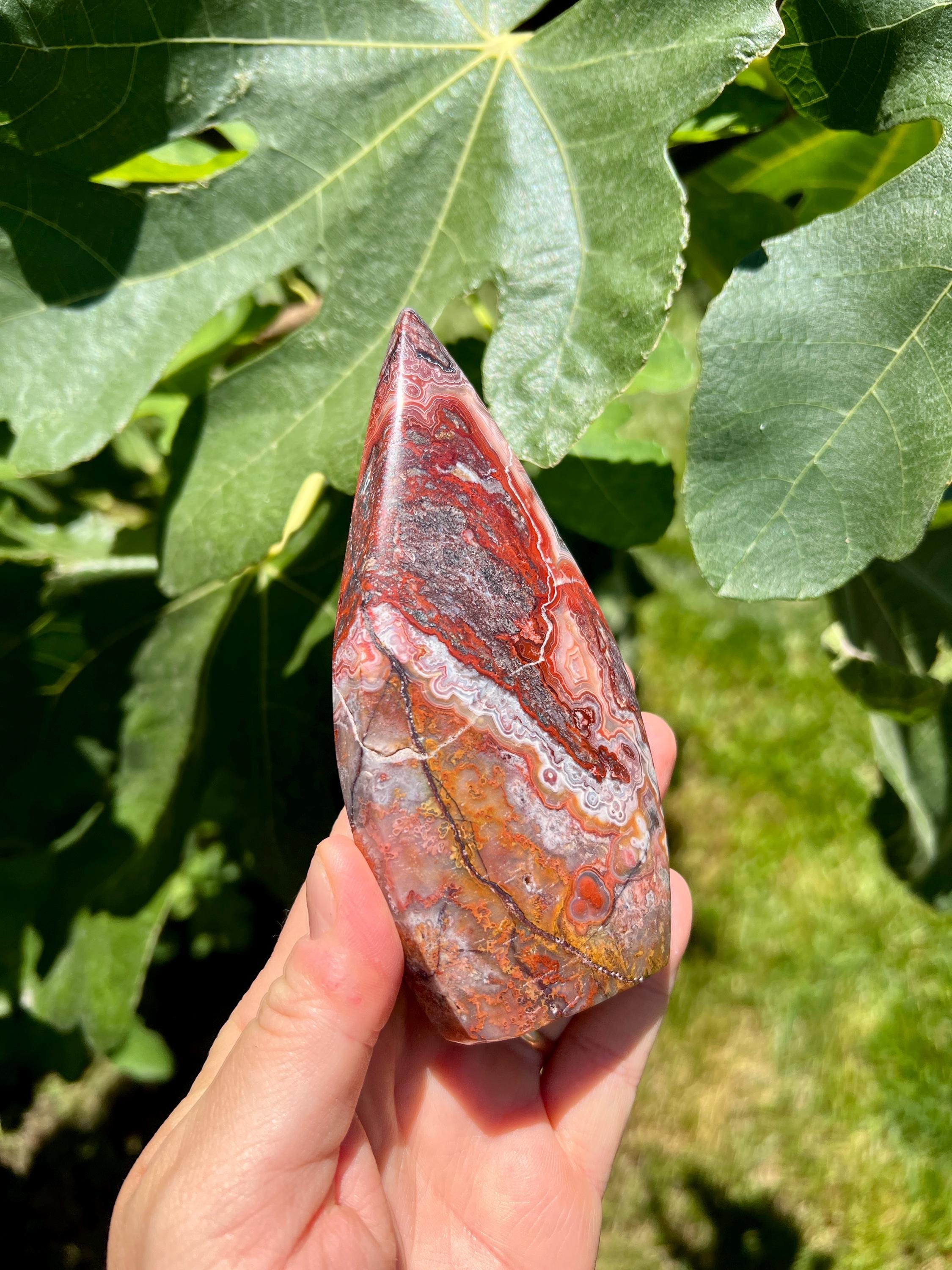 Mexican Agate Flame | Red Mexican Crazy Agate | Mexican Lace Agate