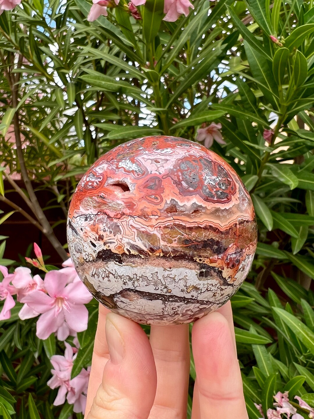 Mexican Druzy Crazy Lace Agate Sphere - Polished - Grade AA
