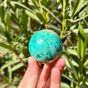 Peruvian Turquoise Sphere with Chrysocolla