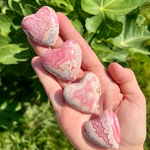 Rhodochrosite Hearts from Argentina | Grade A Quality (You Choose)