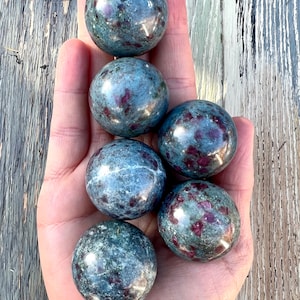 Ruby in Kyanite Mini Spheres - Polished (One Sphere)