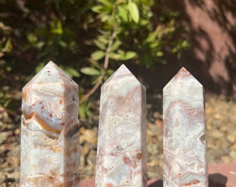 Mexican Crazy Lace Agate with Flourite Points - Polished (You Choose)