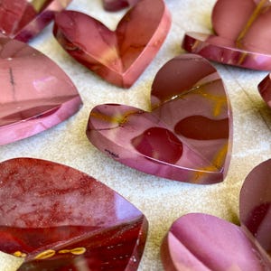 Mookaite 3D Hearts | Mookaite Jasper 3D Heart Carving