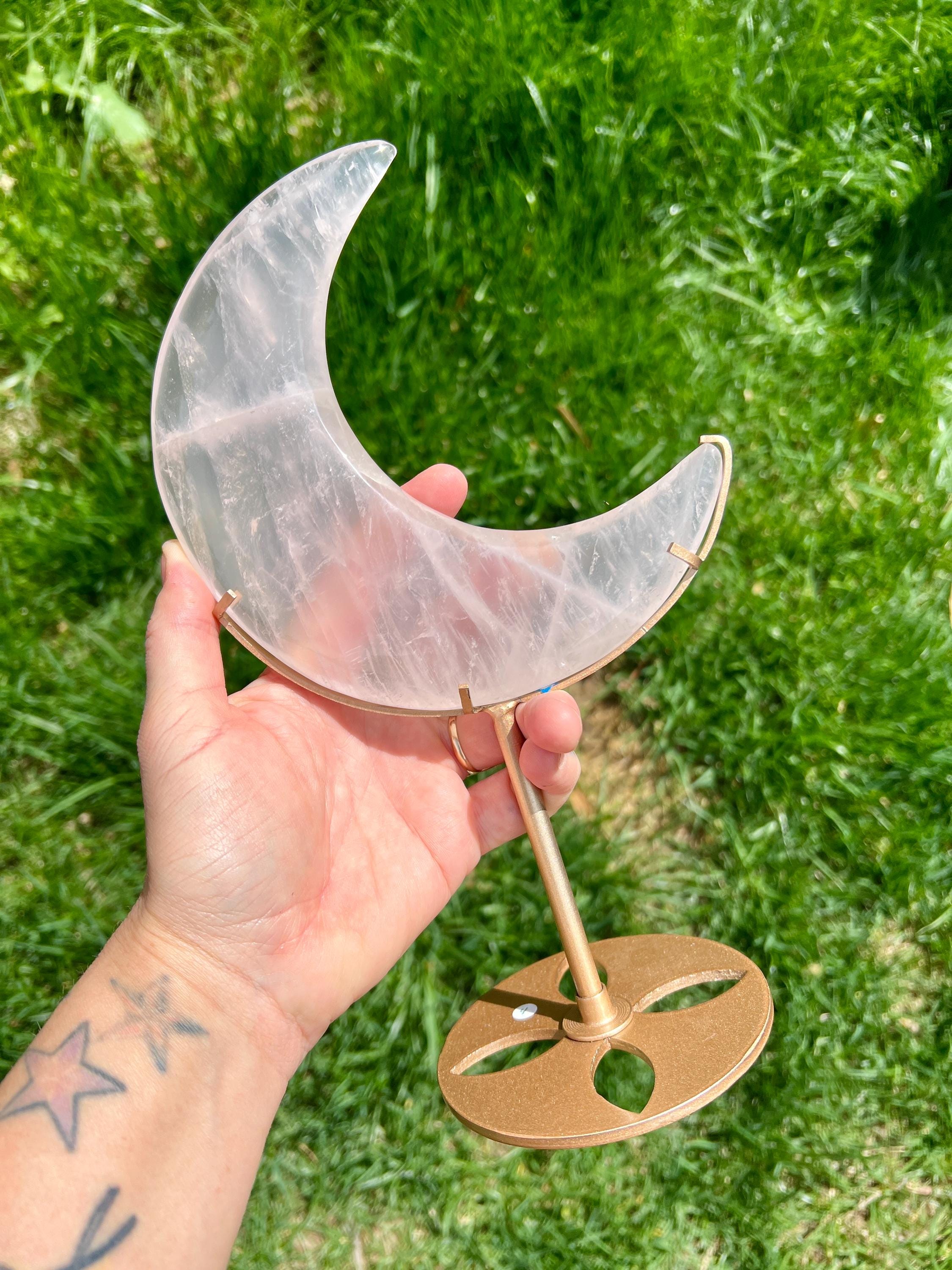 モザンビーク産ローズクォーツ三日月 | スタンド付きクリスタルムーン