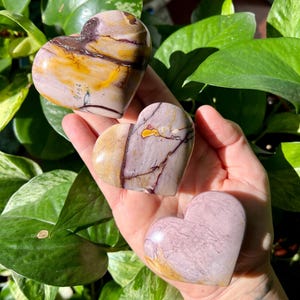 Purple Mookaite Jasper Puffy Hearts | Mookaite Crystal Heart
