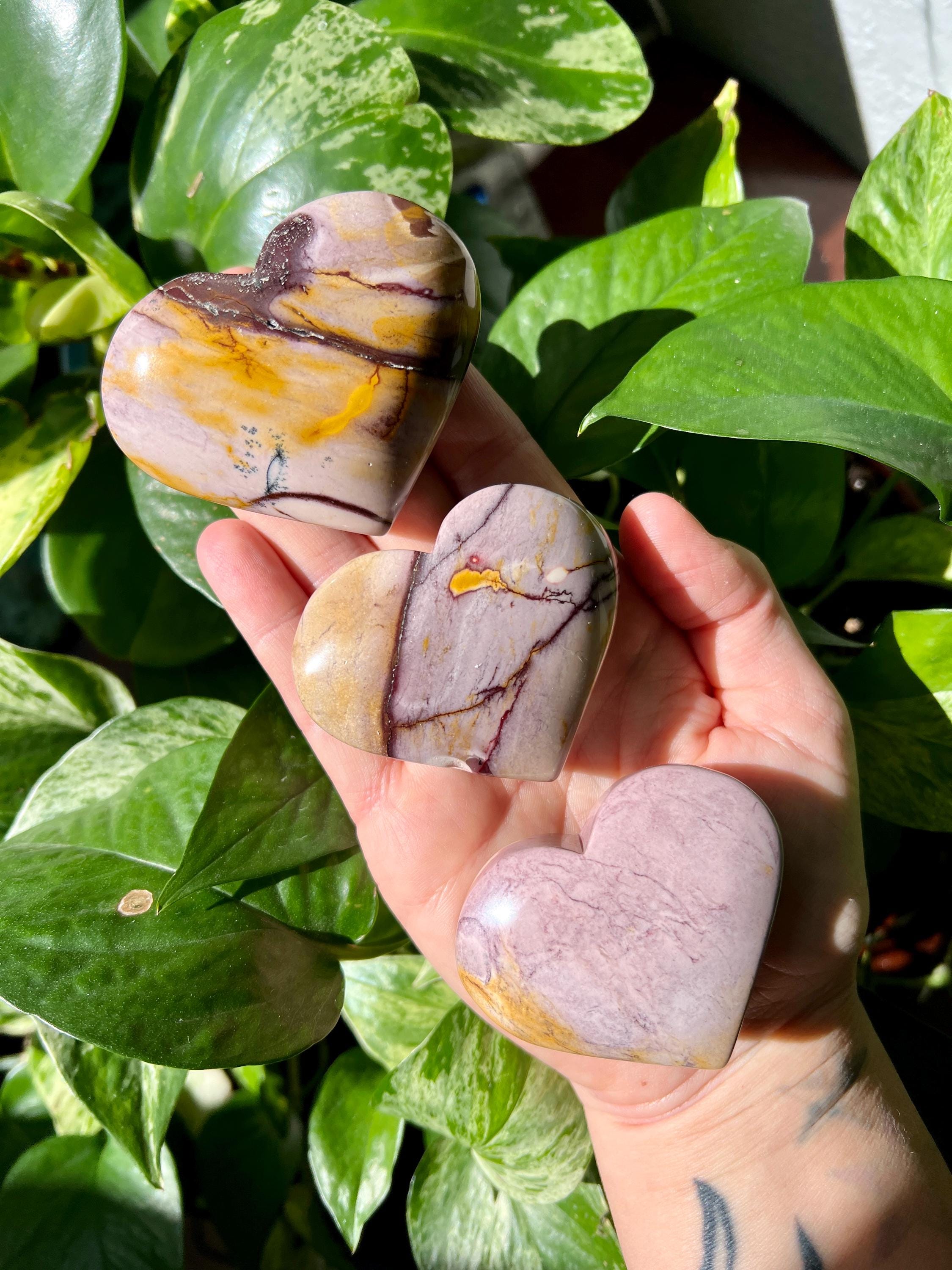 Purple Mookaite Jasper Puffy Hearts | Mookaite Crystal Heart