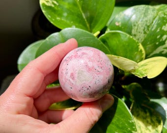 Peruvian Pink Rhodonite Sphere