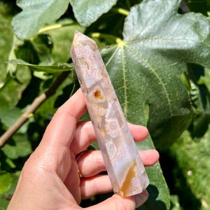 Druzy Pink Amethyst Flower Agate Point