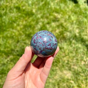 Ruby in Kyanite Sphere | Polished | UV Reactive Ruby