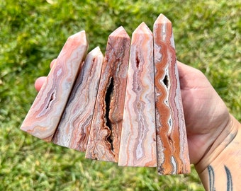 Druzy Crazy Lace Agate Points from Indonesia - Grade AA Quality (You Choose)