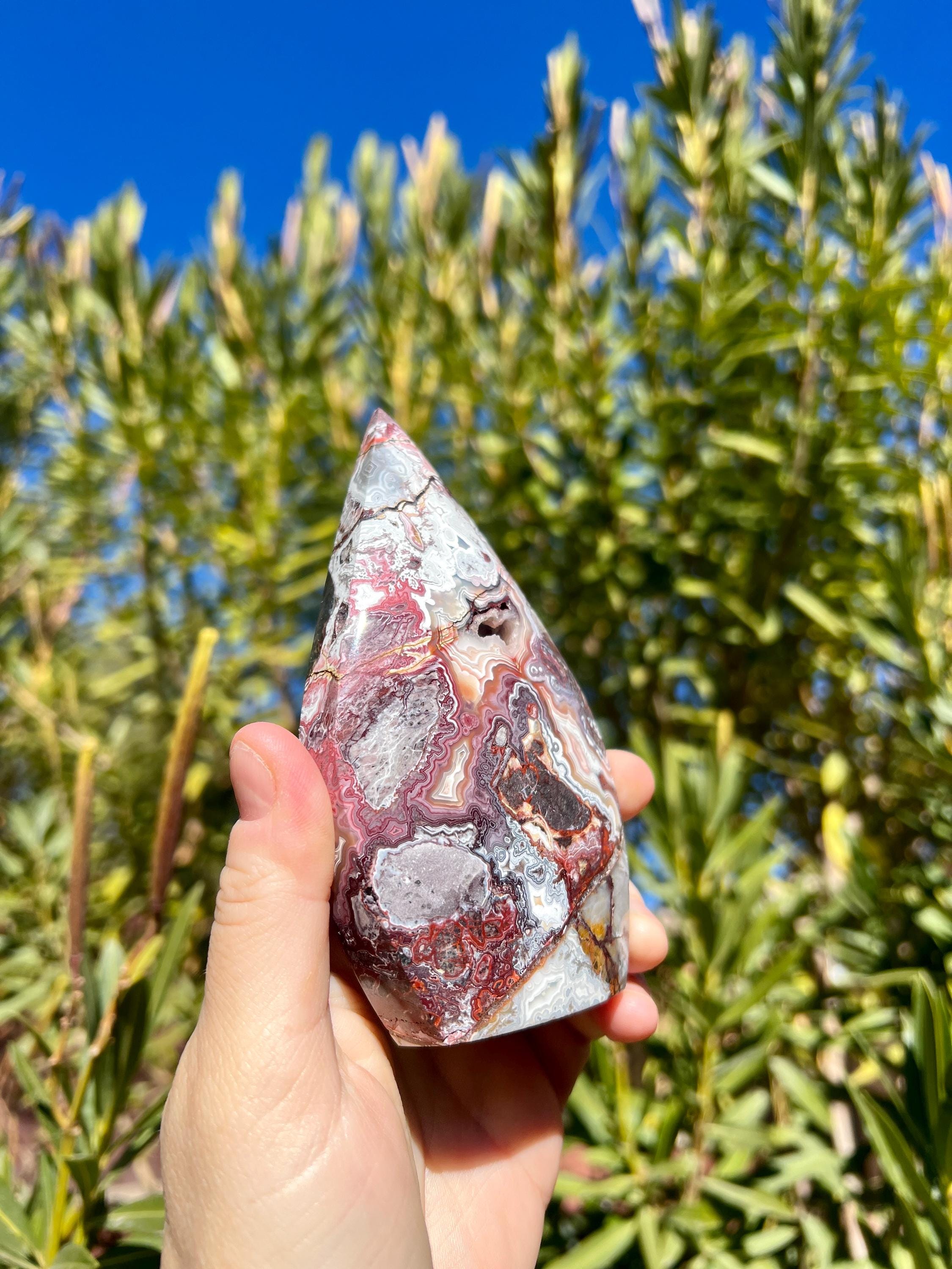 Mexican Crazy Agate Flame | Druzy Mexican Crazy Agate | Mexican