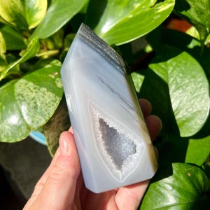 Druzy Achat Spitze | Blaue brasilianische Achatspitze