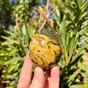 Druzy Ocean Jasper Egg | Yellow Ocean Jasper Egg | Green Ocean Jasper Egg