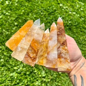 Golden Healer Quartz Obelisk Points from Brazil - Polished - Grade A Quality (You Choose)