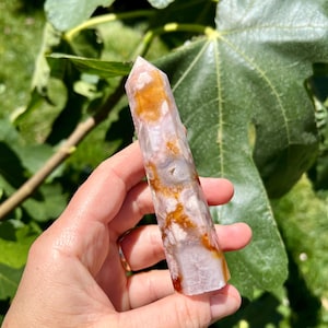Druzy Carnelian Flower Agate Point