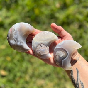 Mixed Flower Agate Crescent Moons (You Choose)