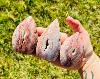 Druzy Crazy Lace Agate Free Forms from Indonesia | Grade AA Quality | Crazy Lace Flames (You Choose)