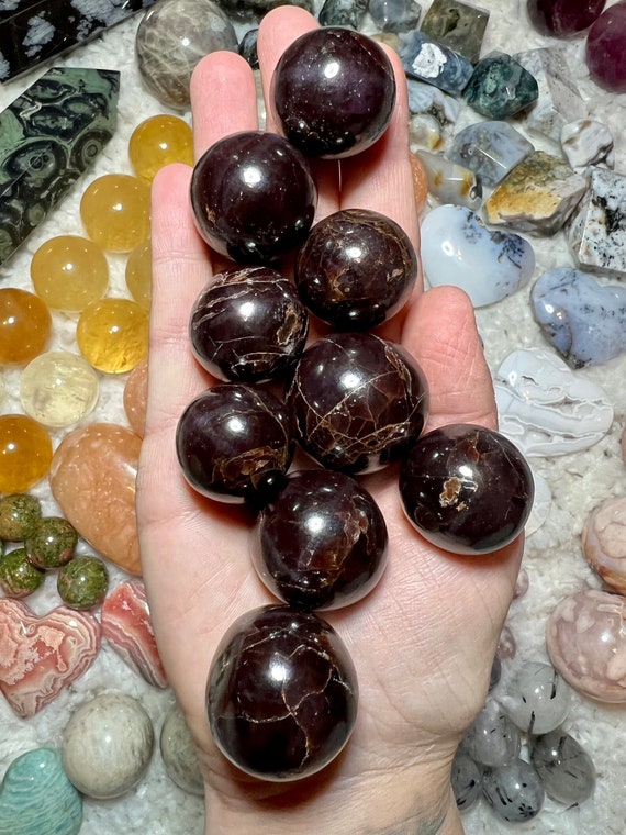 Gorgeous Star Garnet Mini Spheres - Polished - Etsy