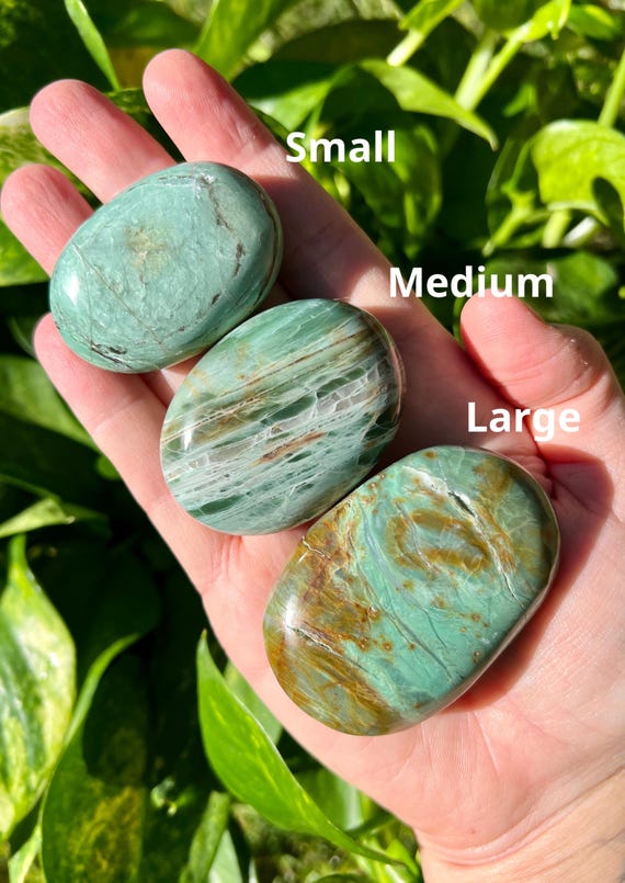 天然石Gemstone RARE Russian Green Chalcedony Palm Stones (choose Size) - Etsy