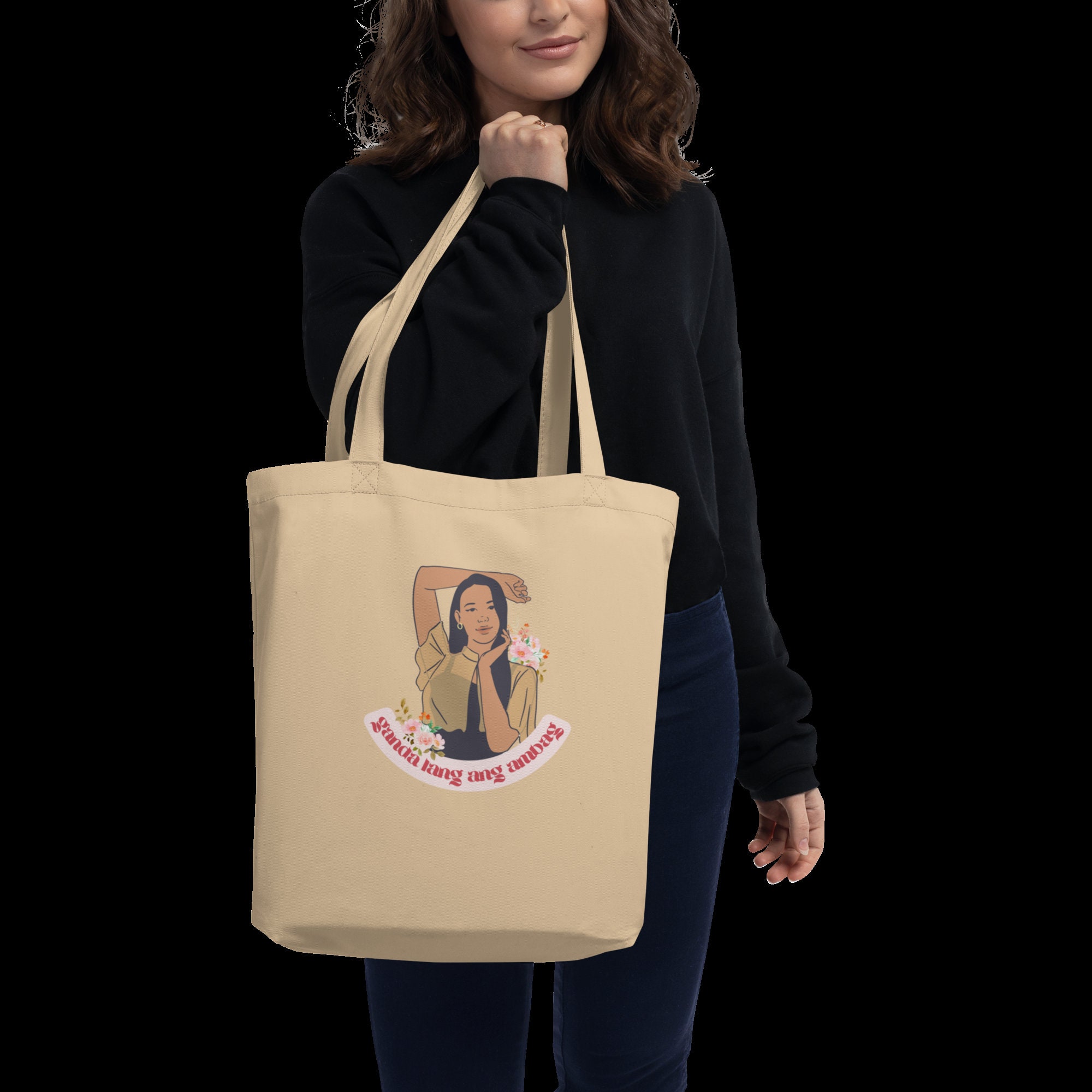 Filipino Memes Eco 100% Cotton Tote Bag in Brown and black Philippines Pinoy