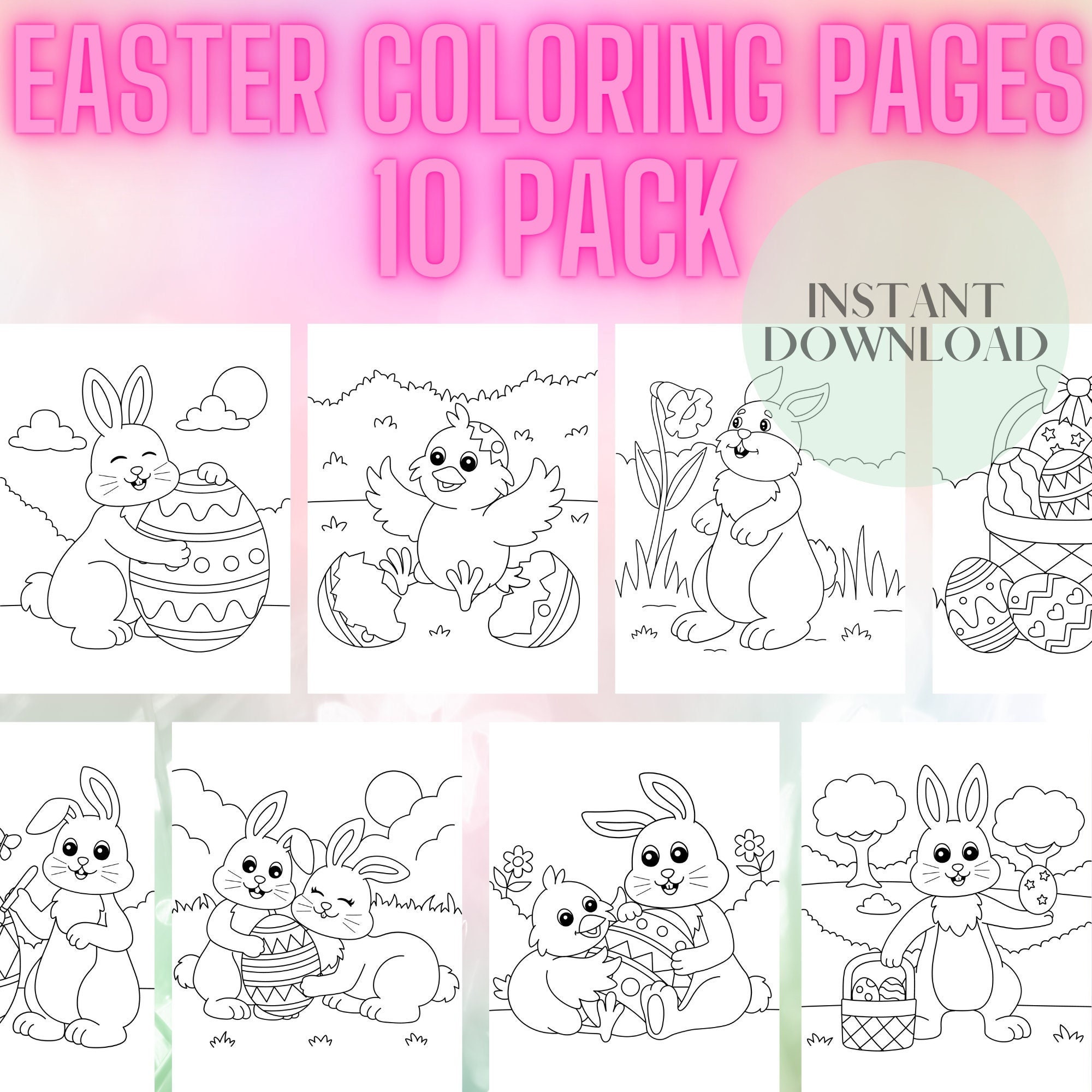 Printable Easter Coloring Pages, Easter Coloring Activity, Easter Games