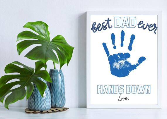 Fathers Day Handprint Craft, Wall Art, Fathers Day Gift, Fathers Day Art, Gift For Dad, Fathers Day Card, Best Dad, Handprint Art, Craft