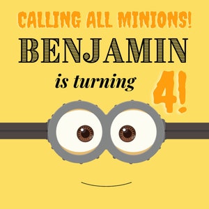 Minions Birthday invitation | Minions party| Minions evite | Minions Digital invitation | Minions Editable invitation