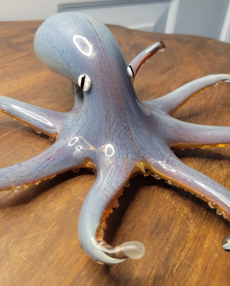 Vintage Hand Blown Glass Octopus Figurine Etsy