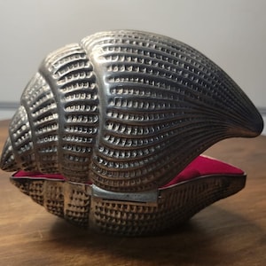 Vintage| Silver Plated Color Shell Jewelry Box