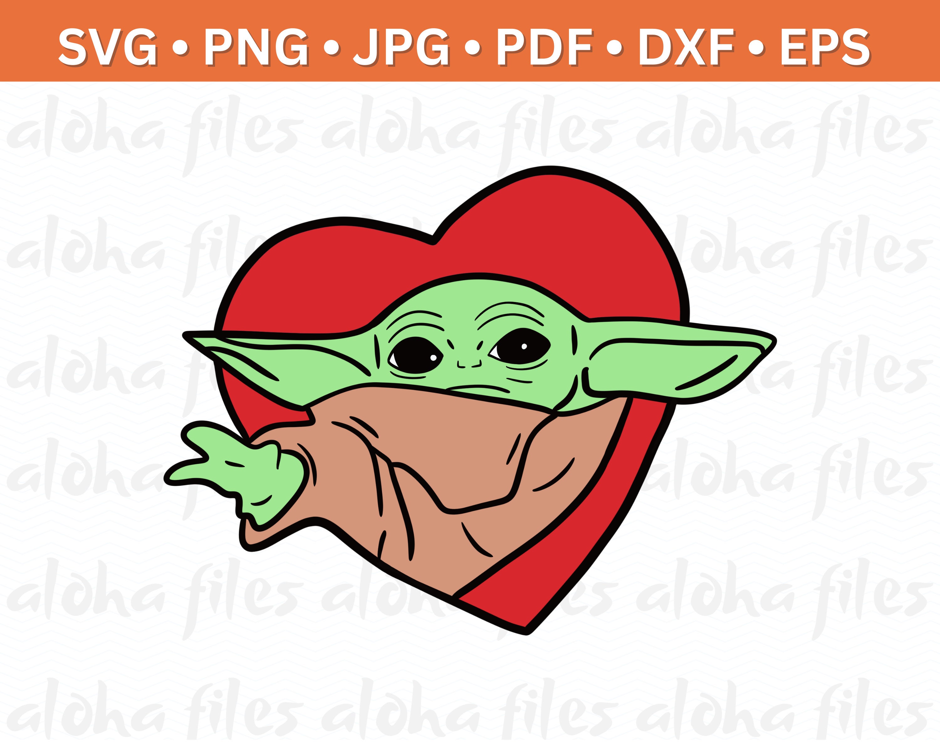 Baby Yoda Love Heart Svg Layered Item, Clipart, Cricut, Digital Vector